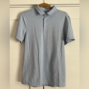 Lululemon Polo Shirt Mens Small Blue Evolution Performance Golf Stretch Active